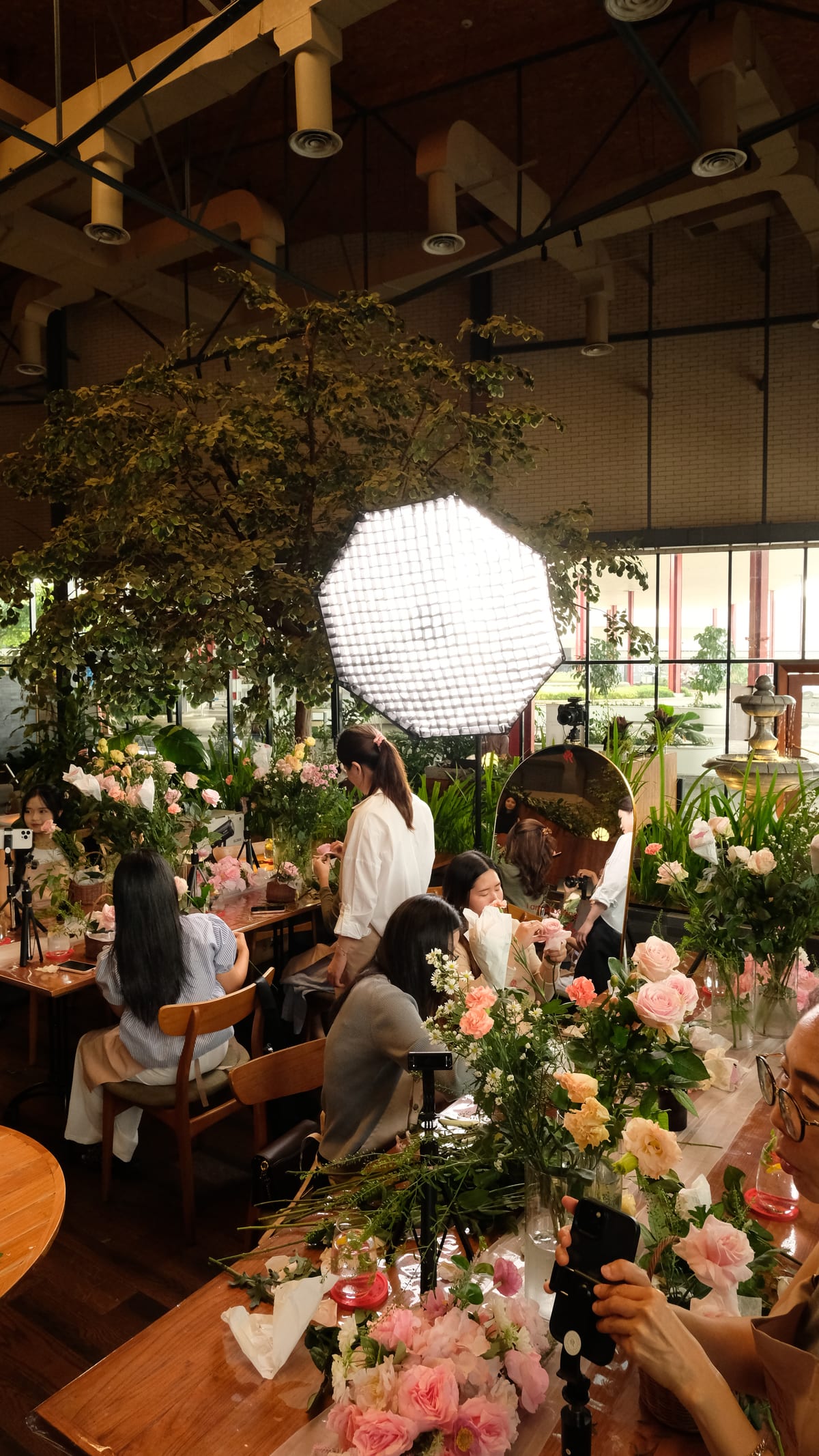 Artisan florist crafting bouquet